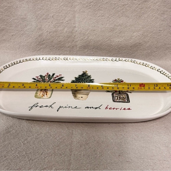 NWT Creative Co-Op Stoneware Oval Holiday Platter - Picture 11 of 12